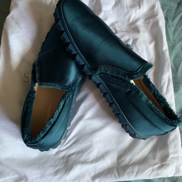 Stuart Weitzman Fringiebelle Satin Sneaker 8.5 - Picture 3 of 5